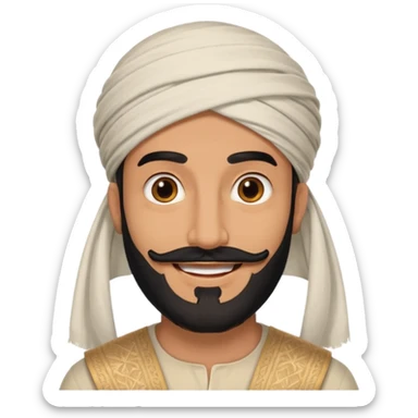 arab with black beard and defined jaw sticker