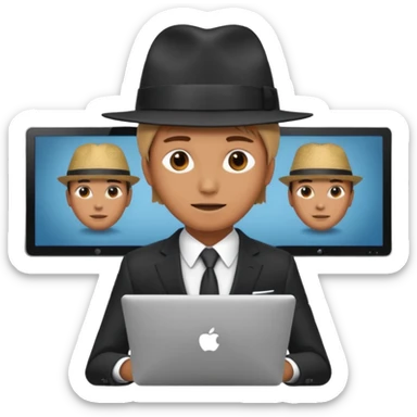  A person that has a computer screen as it head A person that has a computer screen as it’s hat and wear a suit and wears a suitand is wearing a suit sticker