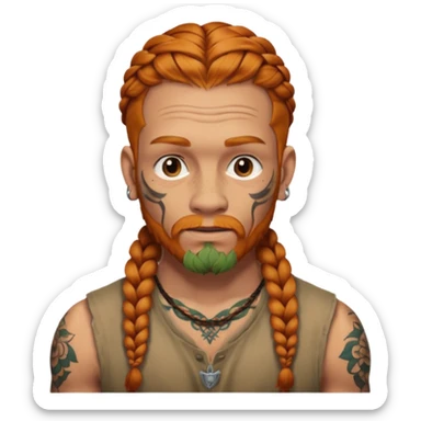 thick very hardginger braids man old very tattoed  sticker
