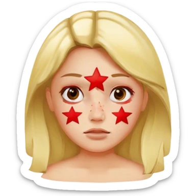 Pimple stars patch on girl’s face  sticker