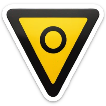 alert road sign tirangular shape, with yellow background and clear black color exclamation  mark ("!") at center sticker