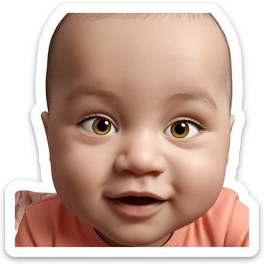 bald boy looking at viewer sticker