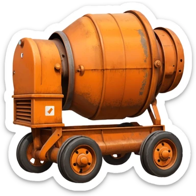 orange concrete mixer sticker