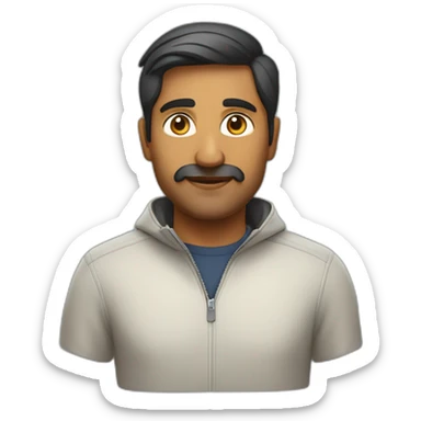 indian tech founder with no moustache in quarter zip sticker