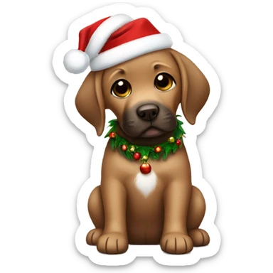 vute baby brown labrador with christmas costume sticker