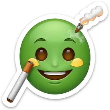 Emoji smoking weed sticker