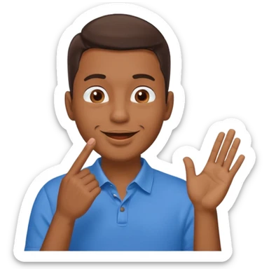 Un homme brun qui envoi un bisous sticker