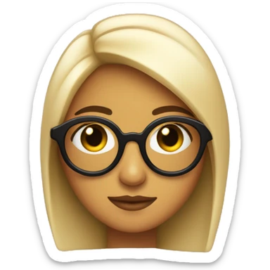 chica morocha con lentes y pelo negro sticker
