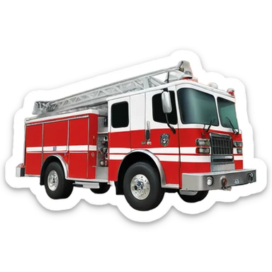 Fire truck going to a fire sticker