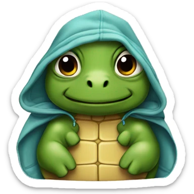 Turtle with a hoodie  sticker