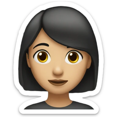 girl with black straigh hair sticker