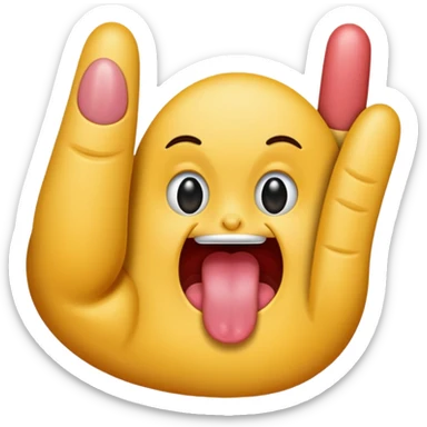 Tongue v fingers sticker