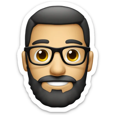 homem pardo jovem de oculos redondo olhos castanhos claros cabelo preto com uma barba bem baixa sticker