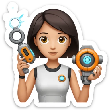 Chell portal gun glados too sticker