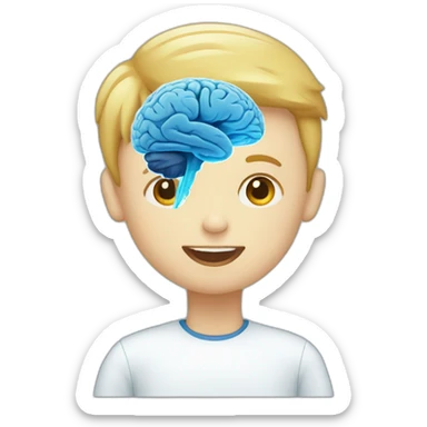 x ray of boy and his brain sticker