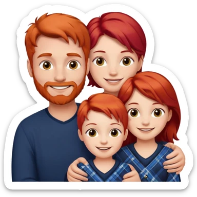 scottish family with son and daughter sticker