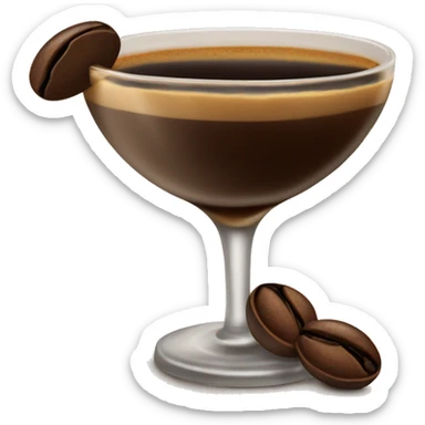 Espresso martini with coffee beans on top sticker