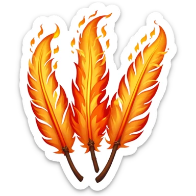 3 Phoenix feathers that are the same size on fire sticker