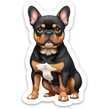 French bulldog with Rottweiler colors sticker