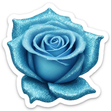 baby blue glitter rose sticker