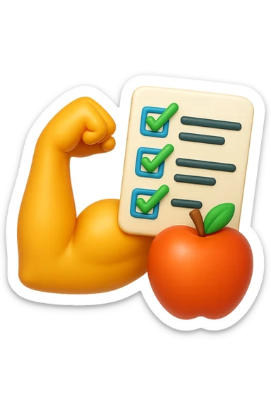 emoji 3d stile iphone che rappresenta la costanza nel seguire un piano di allenamento e di dieta 3d sticker