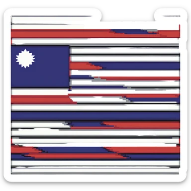 Thai flag with red, white, and blue horizontal stripes sticker