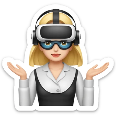 VR wearing woman sticker