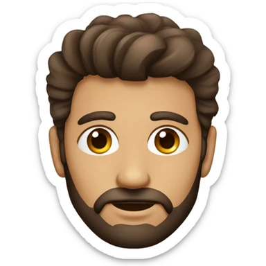 hombre calvo con barba y ojos marrones sticker