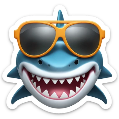 Shark wearing Cartiers sun glasses sticker