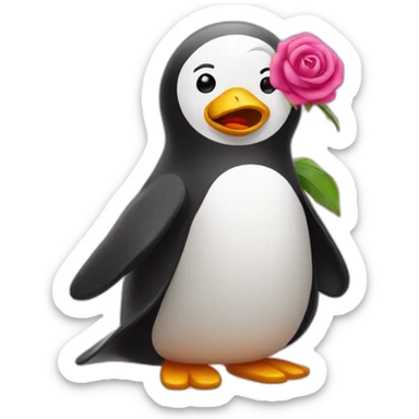 pingouin avec une robe rose sticker