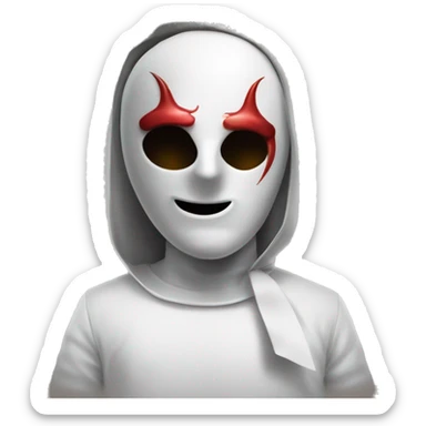 Un diavolo con una maschera da angelo sticker