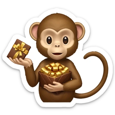 monkey handing out chocolate sticker