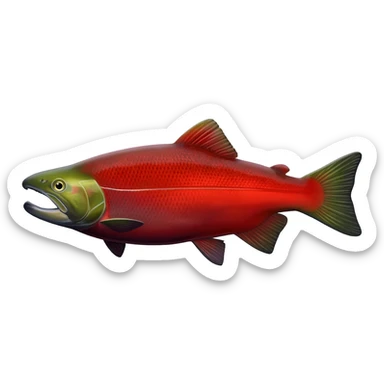 red kokanee salmon sticker