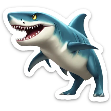 Full body edgy shiny shark-alligator-raptor-Digimon sticker