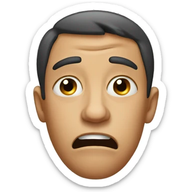 A man crying upside down sticker