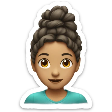 Girl with a weird scrunkly face sticker