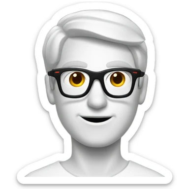 Peli roja con gafas negras  sticker