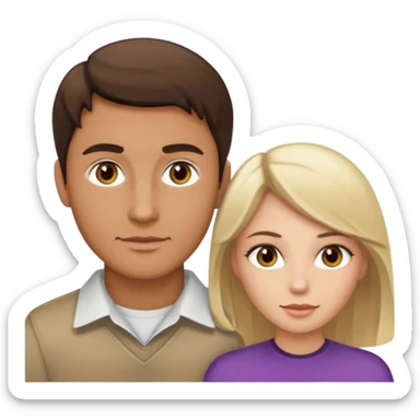 Light brown brunette man having sex with white blonde woman hazel eyes  sticker