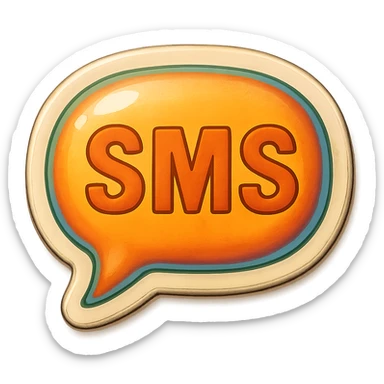 A message bubble with an SMS, vintage design and bright colors sticker