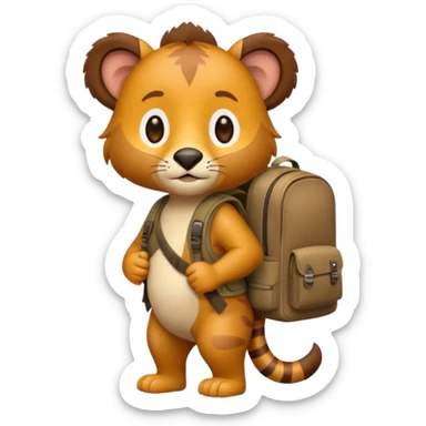  Safari Animal with Backpack  sticker
