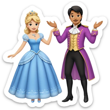 Prince and cinderella dancing sevillanas sticker