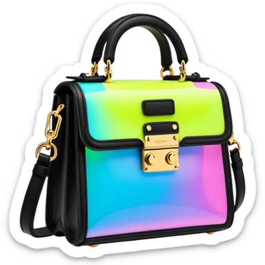Dolce and Gabbana colorshifting vivid neon glowing cyberpunk style mini bag  sticker