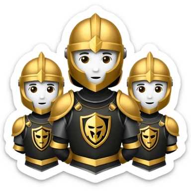 golden knights huddled in a dark corner, emoji style sticker