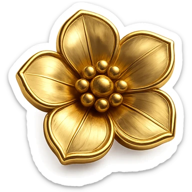 Edit the image to make the flowers match the same gold color and style as the badge, so they blend seamlessly with the gold theme. Keep the chibi ninja girl, sparkly effects, and badge shape unchanged. Maintain a transparent background. The image is sized for Twitch or Discord use. sticker