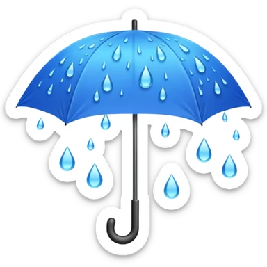 Umbrella with rain drops sticker