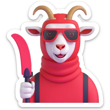 goat with a red ski mask sticker