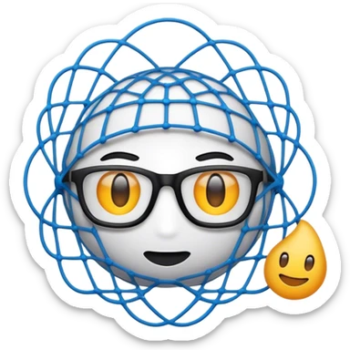 logo para una aplicación que se llama "Net Genius" usa el nombre de la aplicación para crear el logo sticker