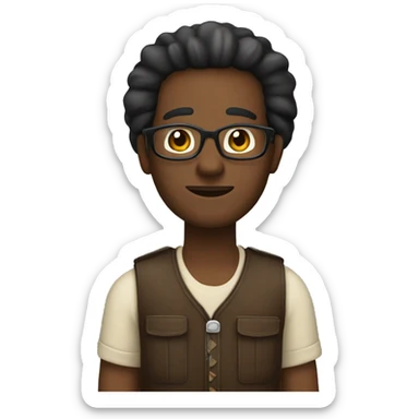 um homem negro, traços indigenas com seus 45 anos de idade sticker