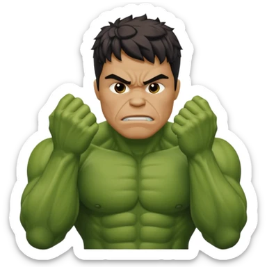 Create a man in a Hulk costume facepalming  sticker