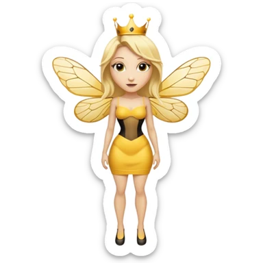 Full Body large  size Queen bee woman with  blonde hair and big nose sticker